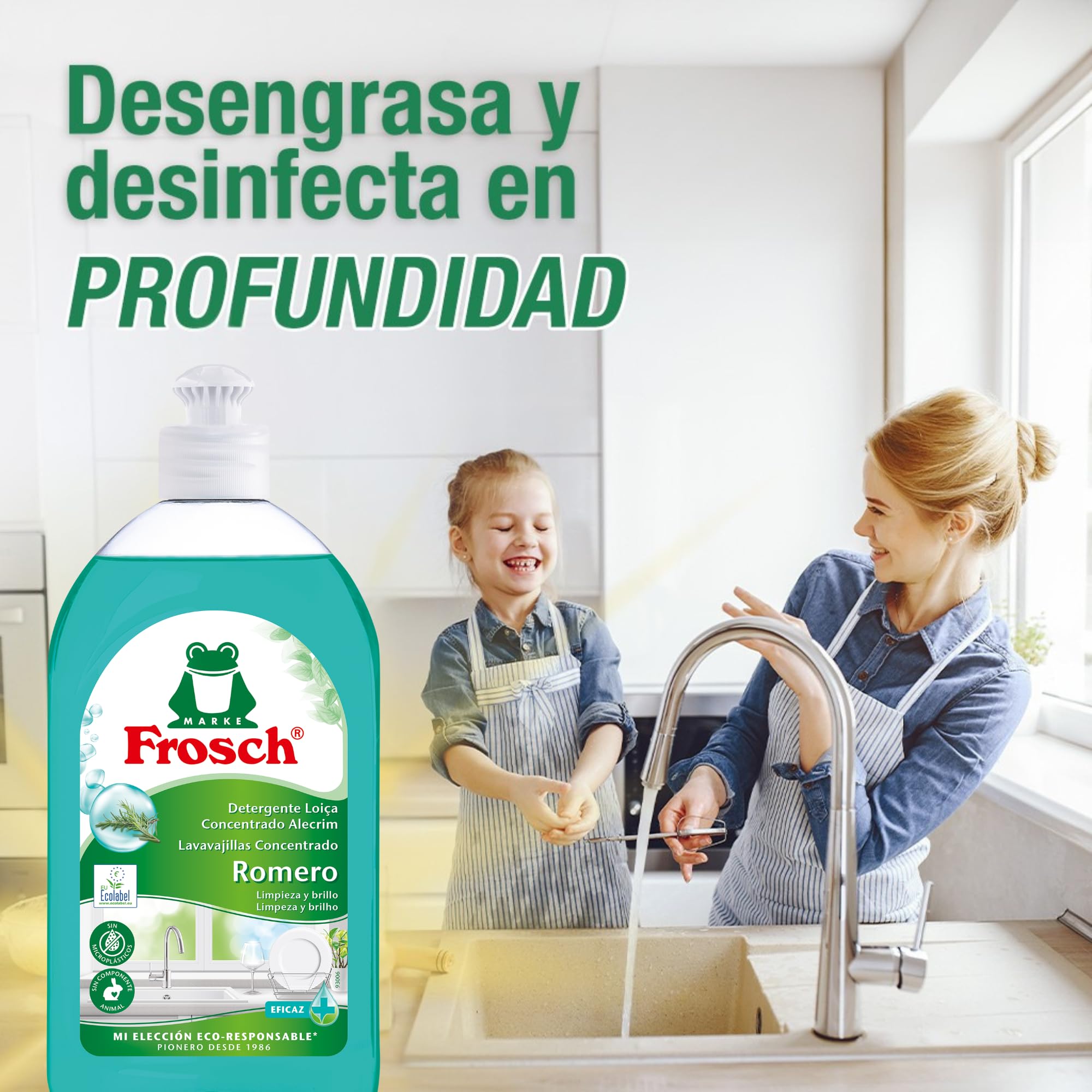 Frosch Lavavajillas a Mano Líquido Concentrado Ecológico Romero 500ml