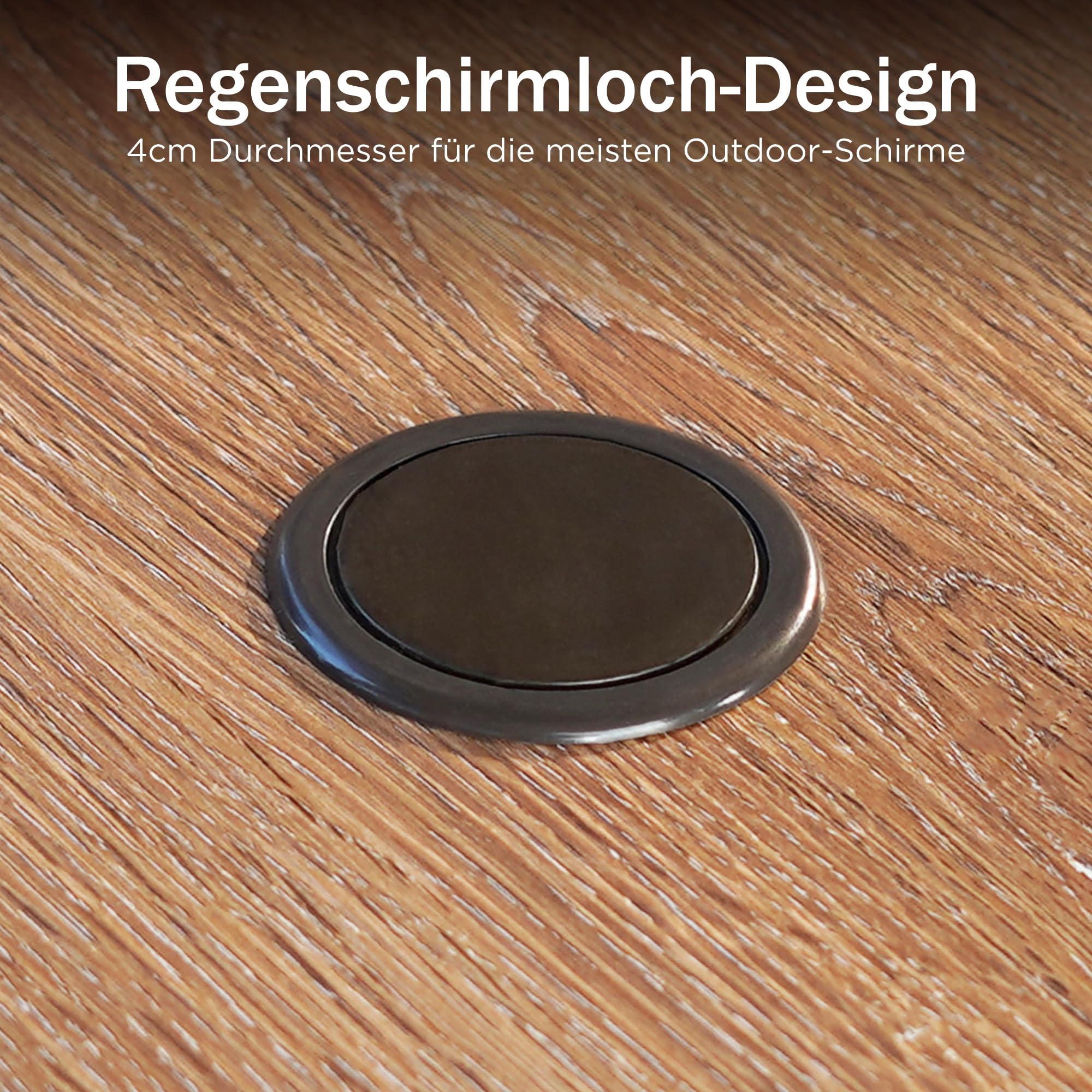 PHI VILLA Gartentisch Wetterfest Outdoor Garten Tisch Terrassentisch Balkontisch E-Beschichtung Metall 94×94×71cm Holzähnlicher Quadratische Braun