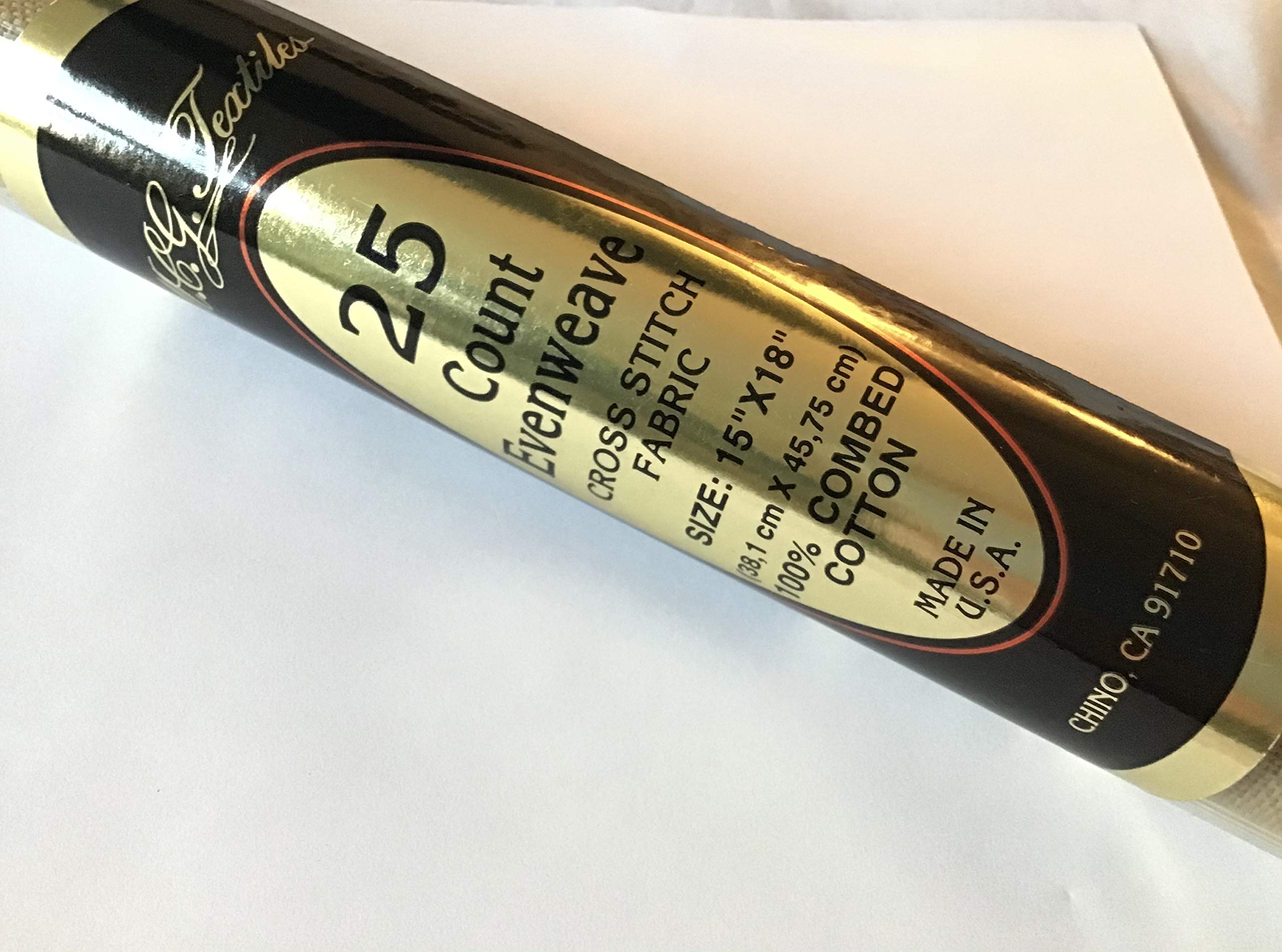 Cross Stitch Fabric 25 Count 15" x 18" MCG Textiles Ecru