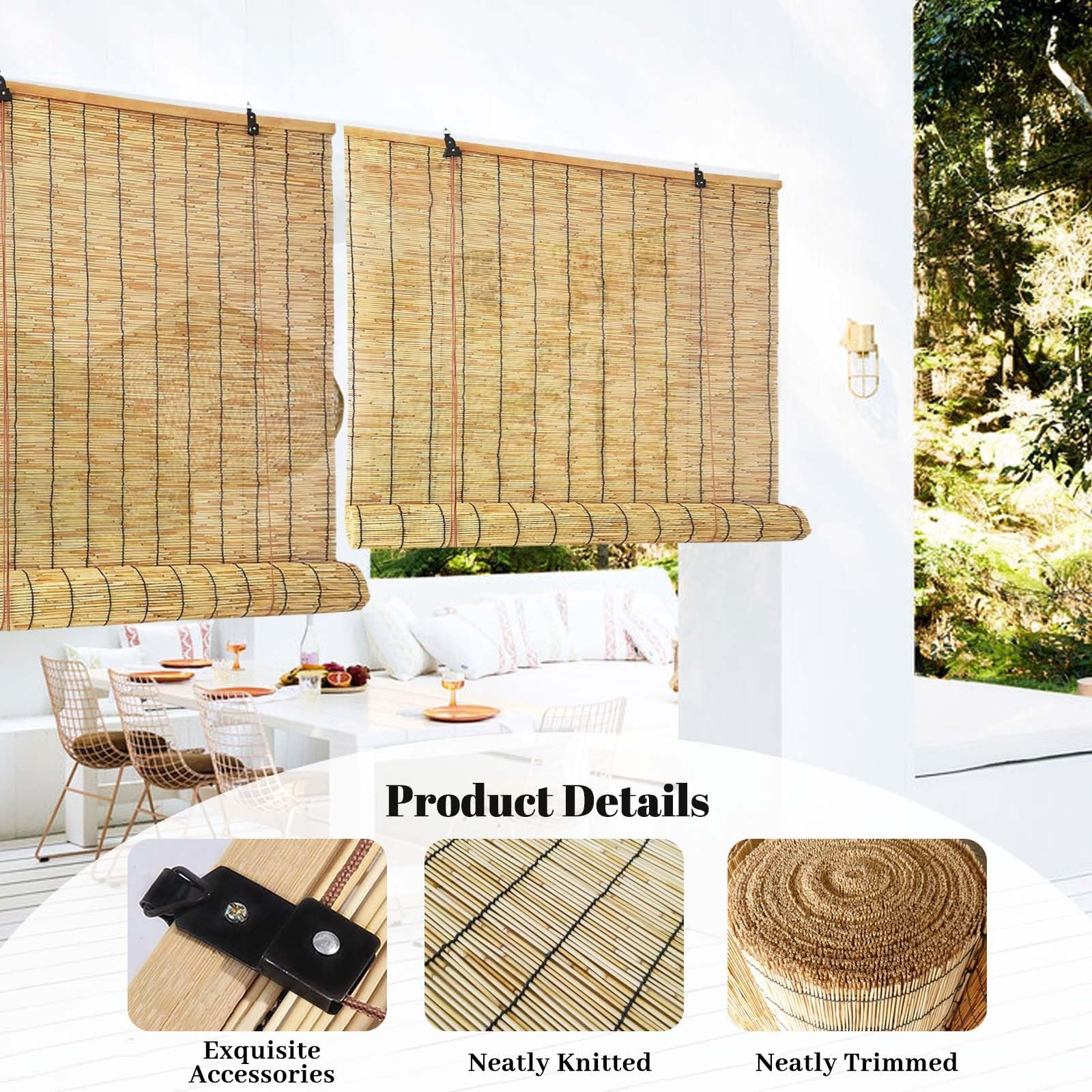 Tapparella In Bamb&ugrave; Per Esterno - Tenda A Rullo, Privacy, Naturale/Carbonizzato, Larghezze 60-180cm