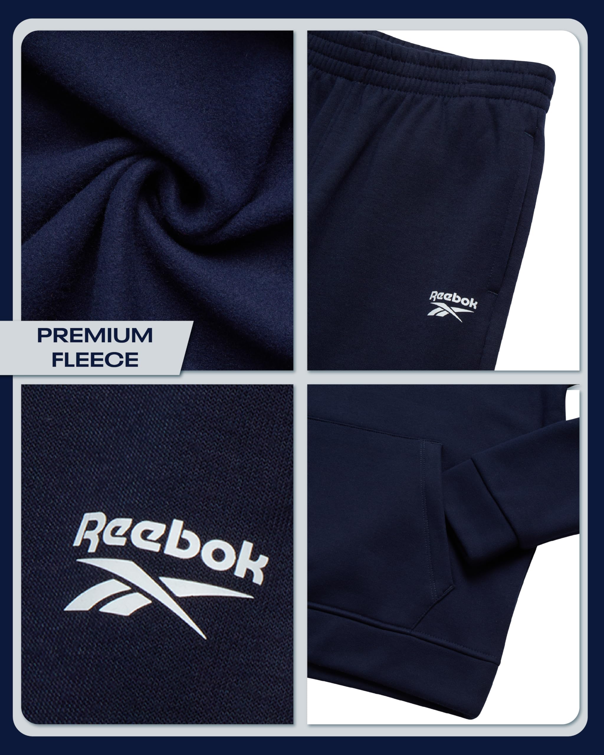 Reebok Ensemble de pantalons de survêtement pour garçons - 2 pièces - Pull à capuche en polaire - Pour garçons et jeunes enfants