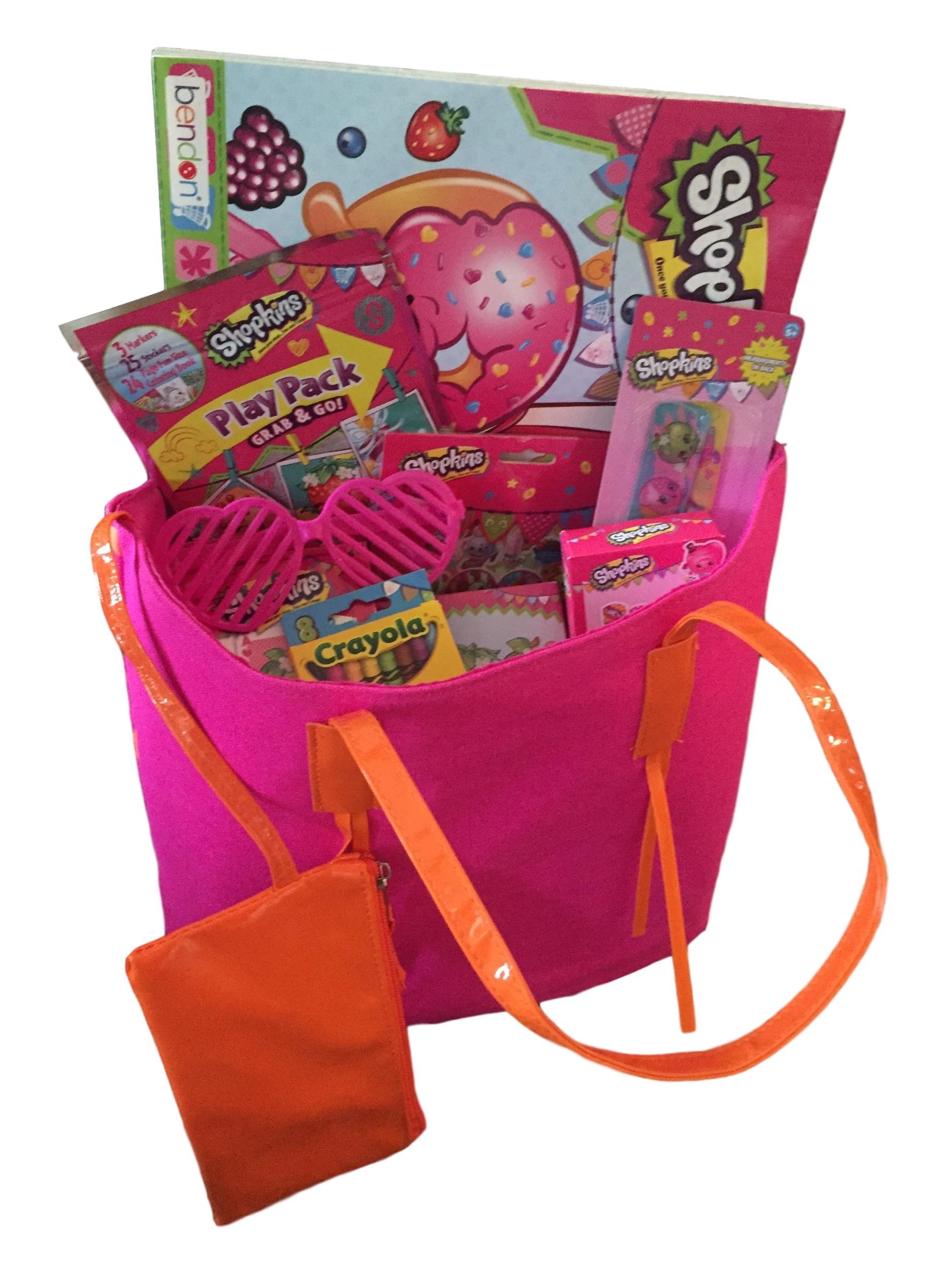 Shopkins Valentine Gift Bundle, Pink Tote with hearts