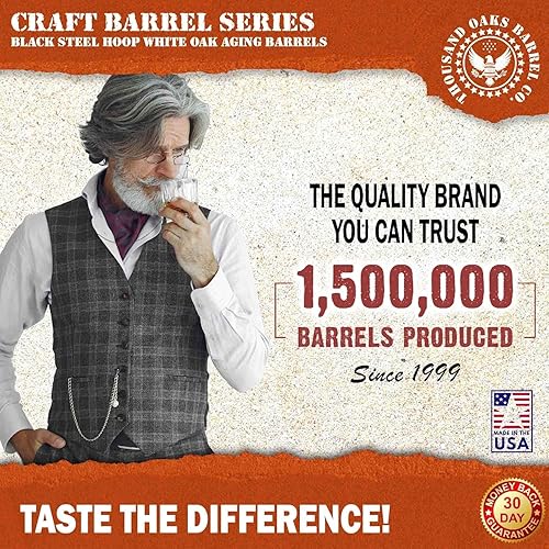 Miniatura 8 de Barril de envejecimiento de roble de 1 litro con soporte de madera, bung y espita - Mini barriles de whisky para el destilador de alcohol en el