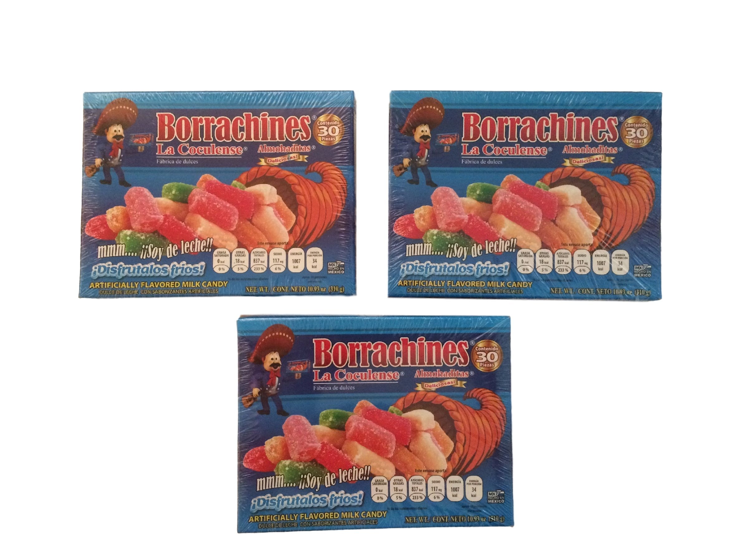 La Coculense Borrachitos Mexican Milk Candy, Small, 30-Pcs Per Pack (Pack of 3)