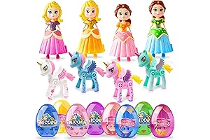 Prefilled Unicorn Easter Baskets for Girls, Pack of 8
