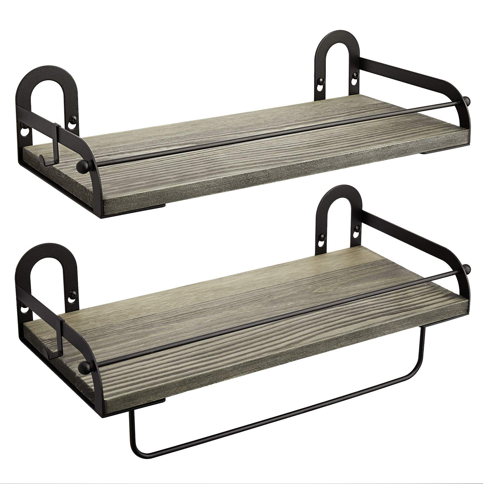 Wall shelves with hooks