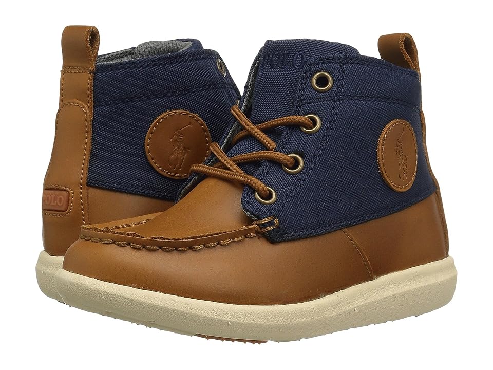 

Polo Ralph Lauren Kids Ranger Sport (Toddler/Little Kid) (Tan Burnished Leather w/Navy Cordura Nylon) Boy's Shoes