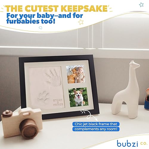 Miniatura 10 de Bubzi Co - Kit de huellas y marcos para fotos de huellas infantiles para bebés y niñas recién nacidas Álbum de fotos para bebés para registro de