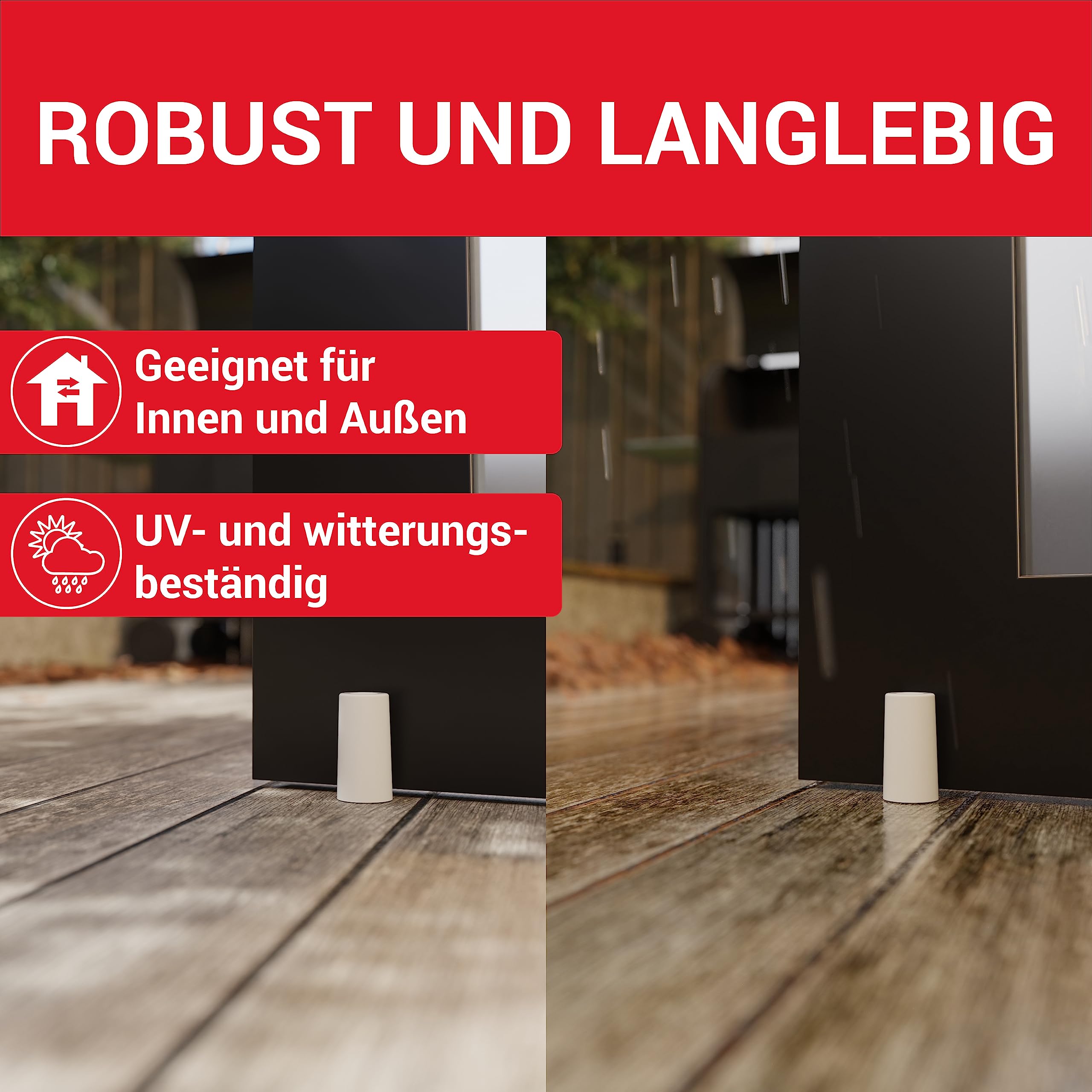LouMaxx Floor Door Stops Made of Rubber, Floor Door Stop diameter 40 mm x 75 mm, For Screwing On - Image 3