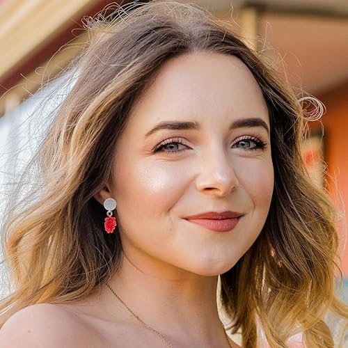 Miniatura 5 de Tofficu 12 dijes de fruta de uva, colgantes diminutos de resina para collares, pulseras, joyería, manualidades, color rojo y rosa