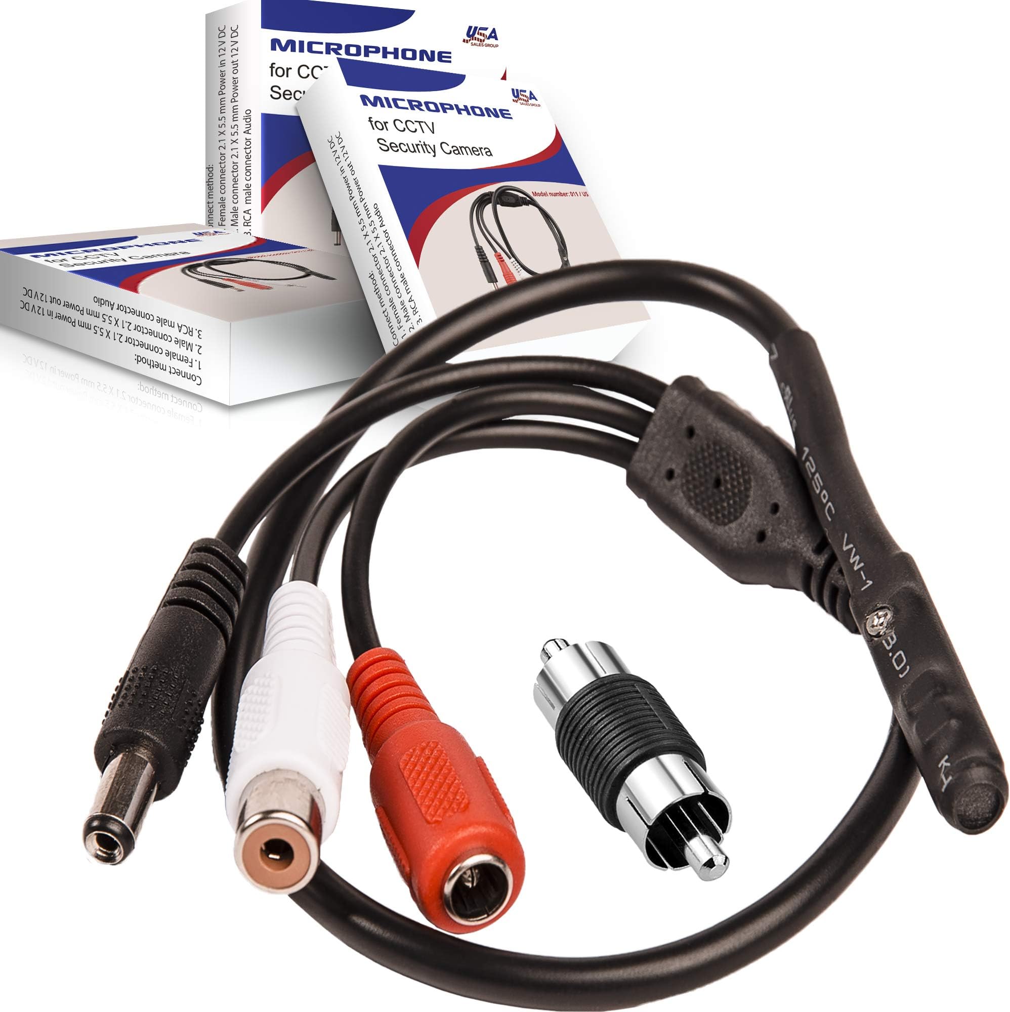 USA Sales Group CCTV Security Outdoor Microphone with High Sensitive Preamp Amplified