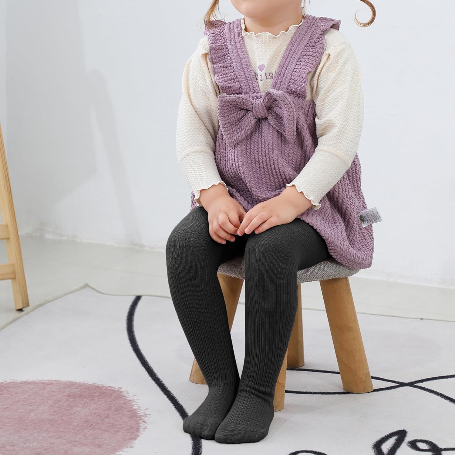 American Trends Baby Tights Non Slip Skid Baby Girl Tight Toddler Stocking Pants Cable Knit Infant Leggings - Image 4