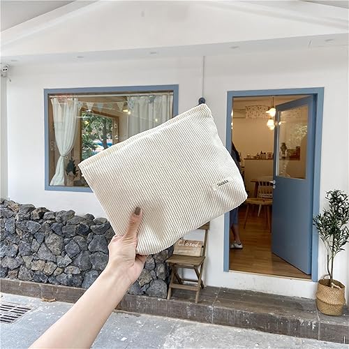 Miniatura 3 de Bolsas de cosméticos para mujer, bolsa de cosméticos de pana, bolsos estéticos para mujer, bolsos de mano con puntos sonrientes, organizador de