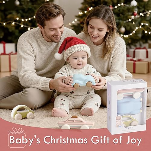 Miniatura 6 de Moonkie Autos de juguete de silicona de grado alimenticio para niños pequeños de 1 a 3 años, juguetes para bebés de 6 a 12 meses, juguetes