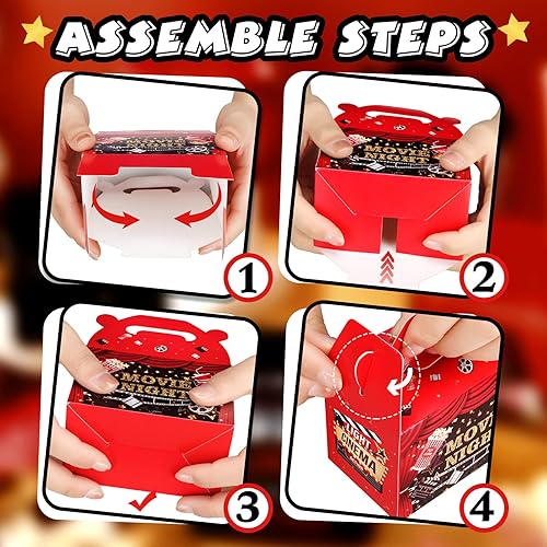 Miniatura 4 de Yinder Paquete de 24 cajas de regalo de fiesta temática de película regalo de fiesta de noche cajas de regalo para fiesta de cumpleaños suministros