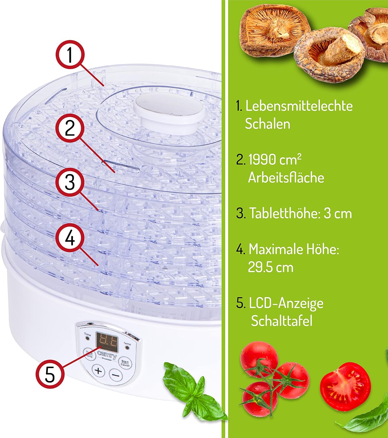 CR6659 CR 6659 CAMRY Food Dryer, 550 W, Dehydrator, Food Dehydrator, Food Dehydrator