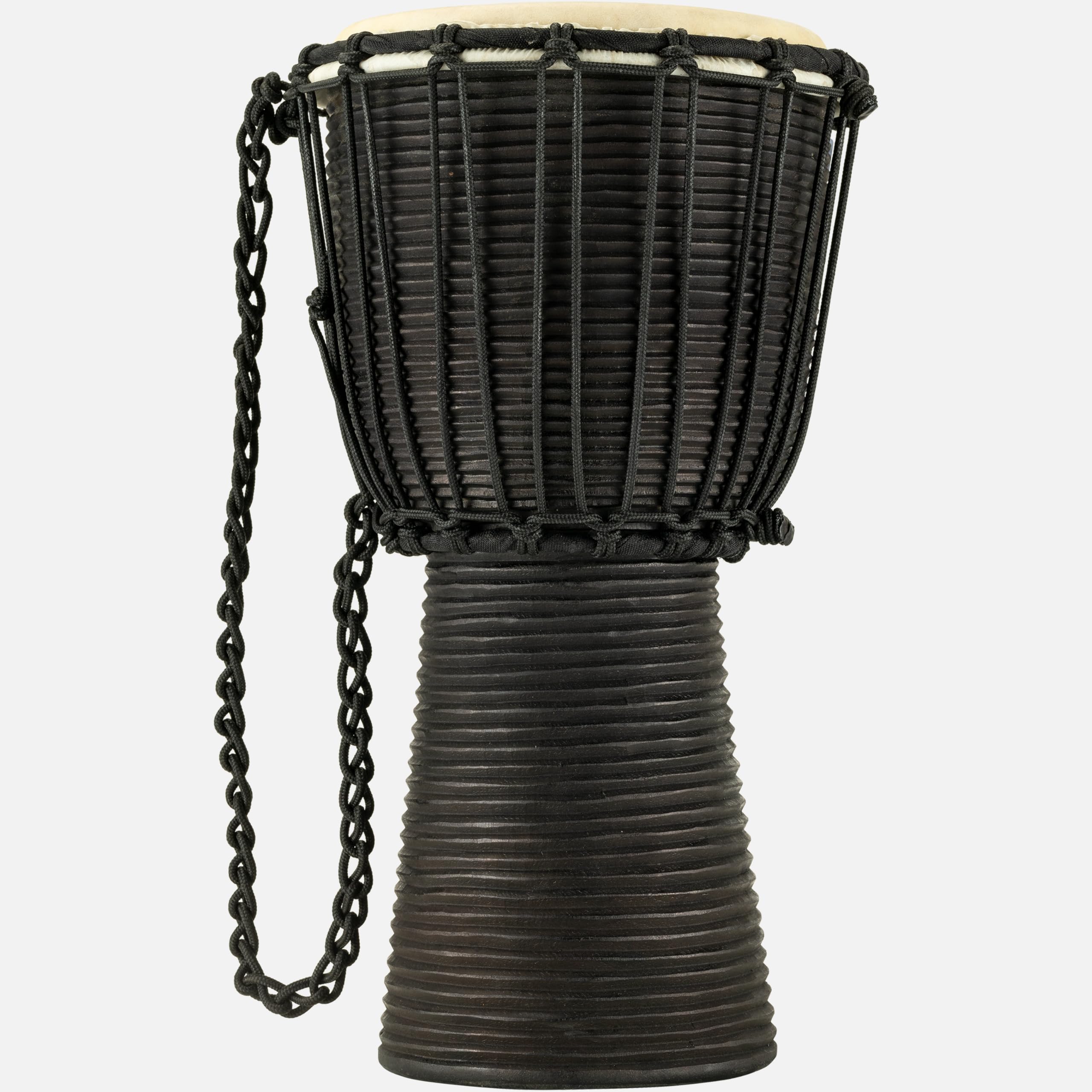 Meinl Percussion Djembe Hand Drum Circle Instrument, Carved Mahogany Headliner Series — NOT Made in China — African Mali Weave Ropes, 2-Year Warranty, Black River, Small (HDJ3-S)