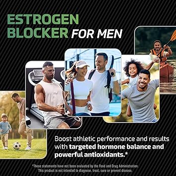 DIM Supplement for Men 300mg | Estrogen Blocker & Aromatase Inhibitor | Extra Strength Mens Hormone Balance & Fitness Booster with Diindolylmethane Plus CDG & Broccoli Floret | Gluten-Free | 60 Ct