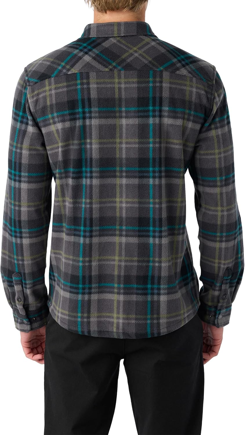 O'NEILL Men's Glacier Superfleece Flannel - Long Sleeve Flannel Shirt for Men - Casual Button-Up Shirt