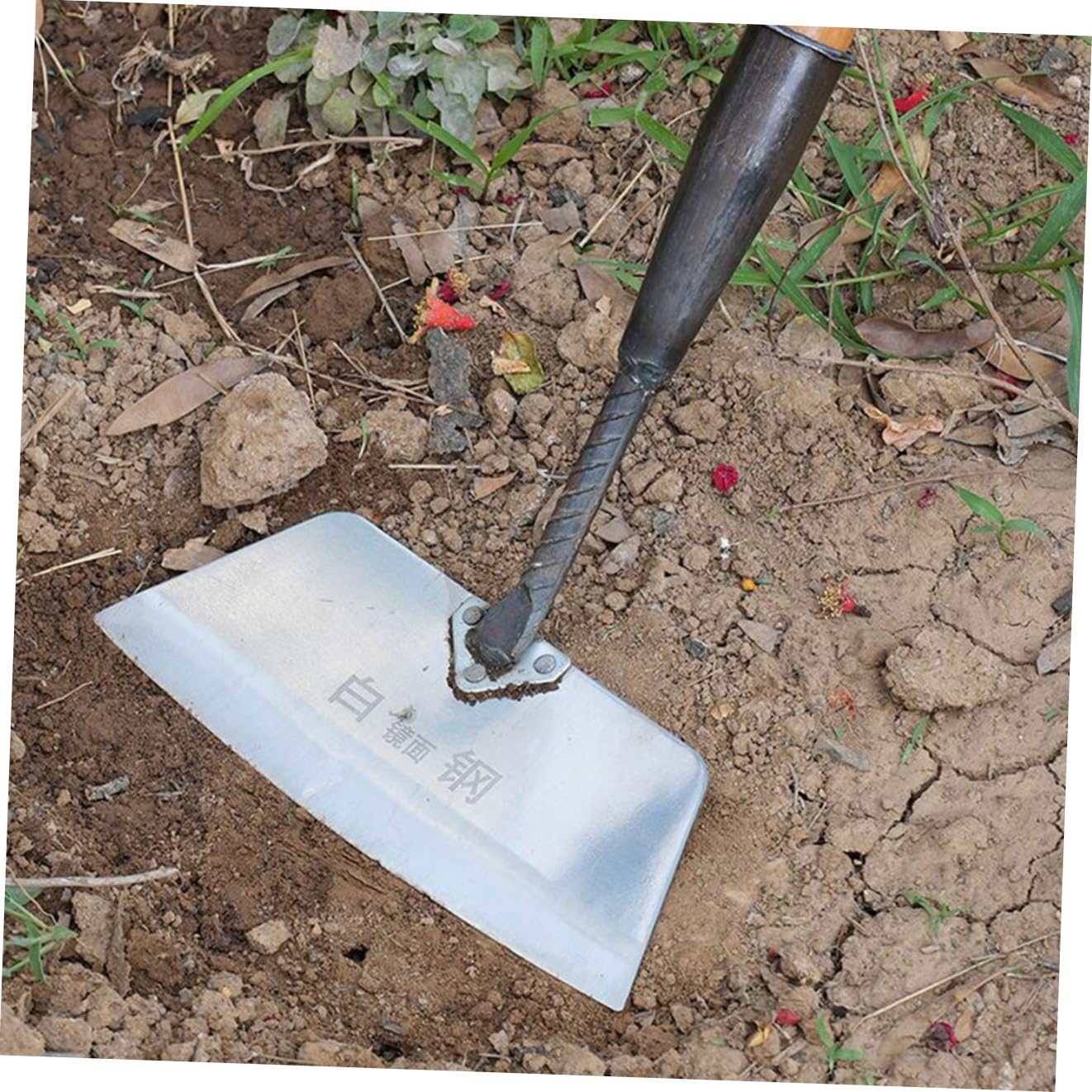 Angoily Multifunktionale Gartenschaufel Kleine Handschaufel aus Gehärtetem Metall und Boden Lockern zum Unkraut Entfernen mit Optionalem Stiel Zubehör für Gartenpflege