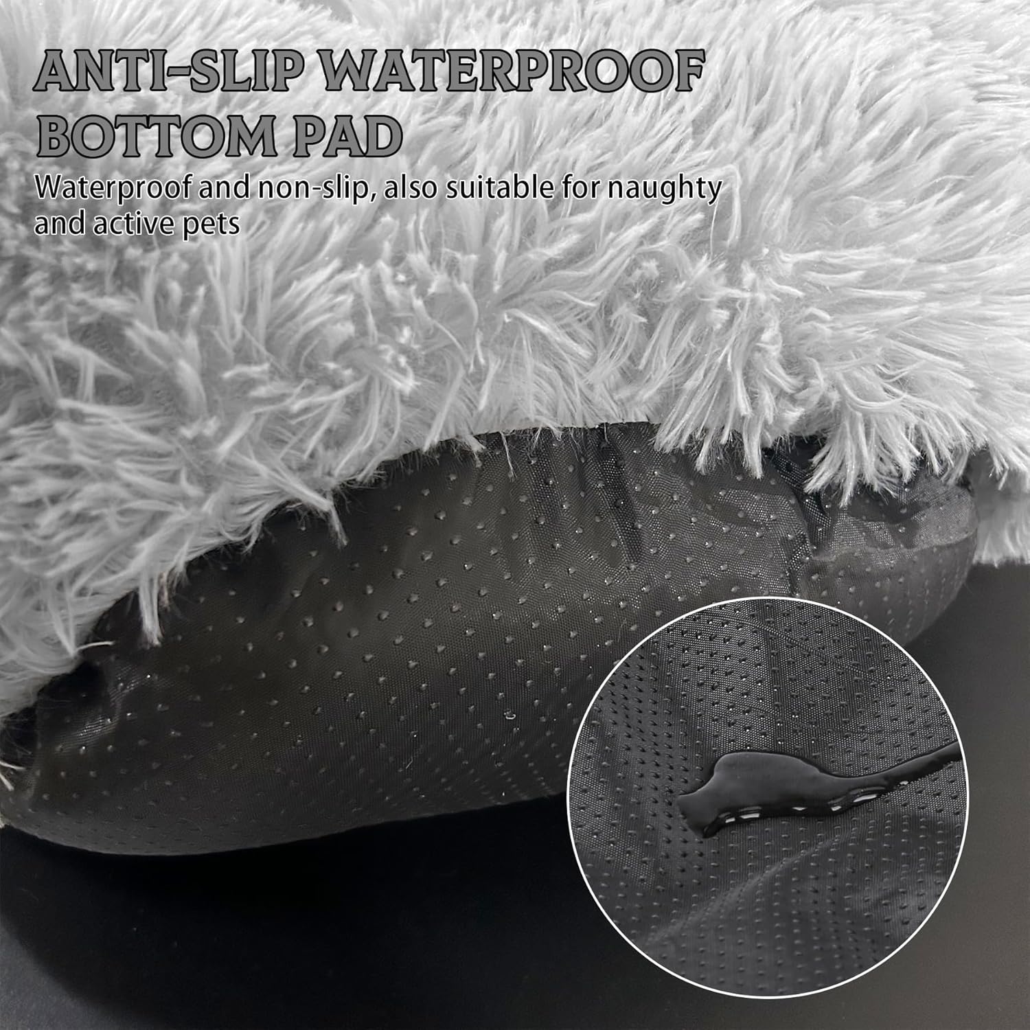 review Deluxe Calming Dog Bed for Small Medium Dogs & Cats - Anti-Anxiety Donut Cuddler Cozy Warm Soft Fluffy Faux Fur Round Beds Puppy Bed (Light Grey, XS(20