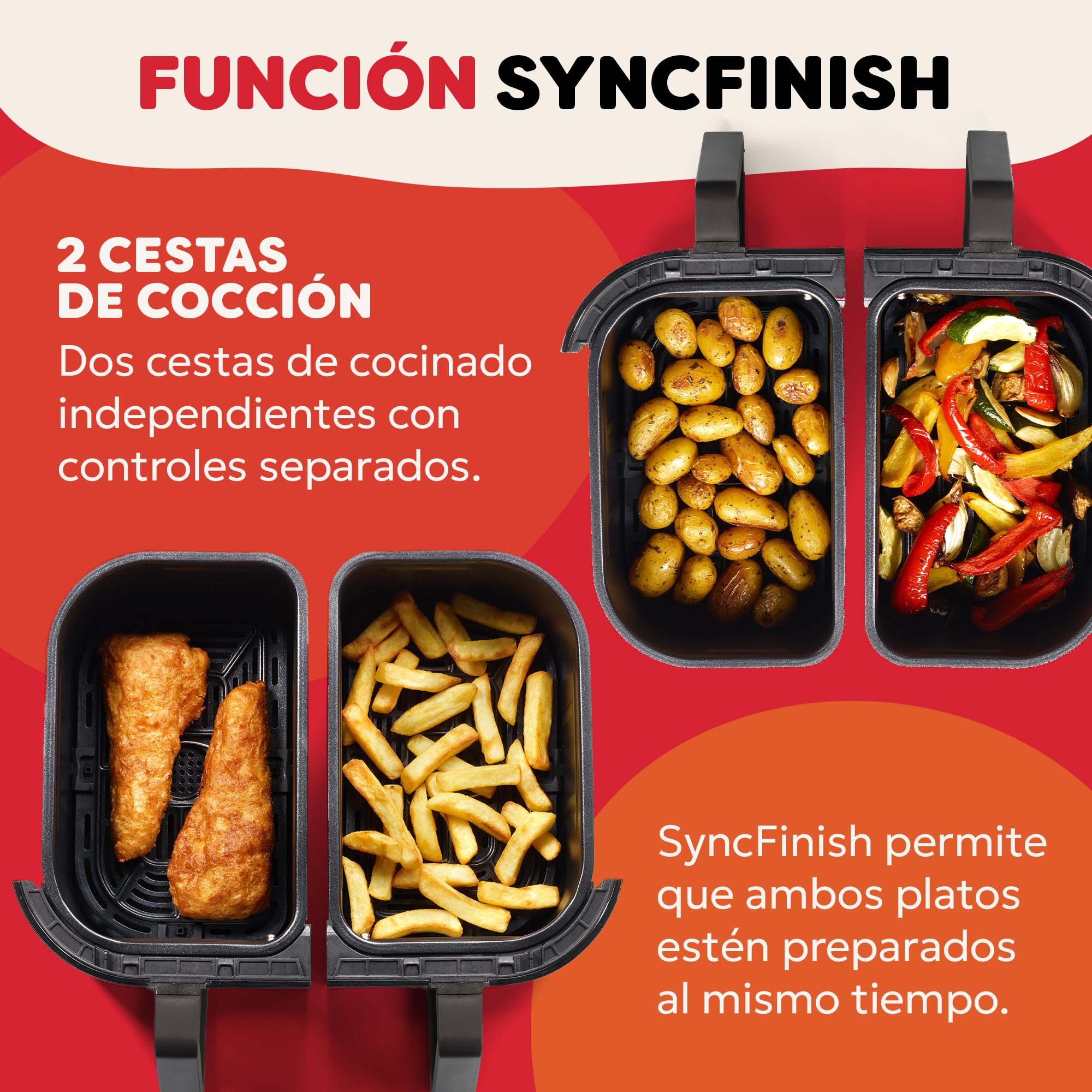 Instant Pot Freidora de aire Vortex Plus Dual, Negro con mirilla, de gran capacidad (8L), Con dos cestas de 3,7 L, ventana transparente, función deshidratadora, grill, horneado, asado, recalentado