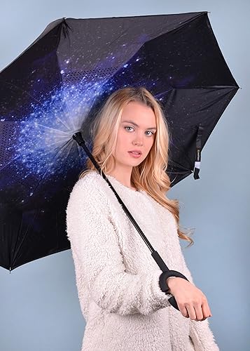 Miniatura 2 de Paraguas invertido a prueba de viento para hombres y mujeres, apertura y cierre automáticos