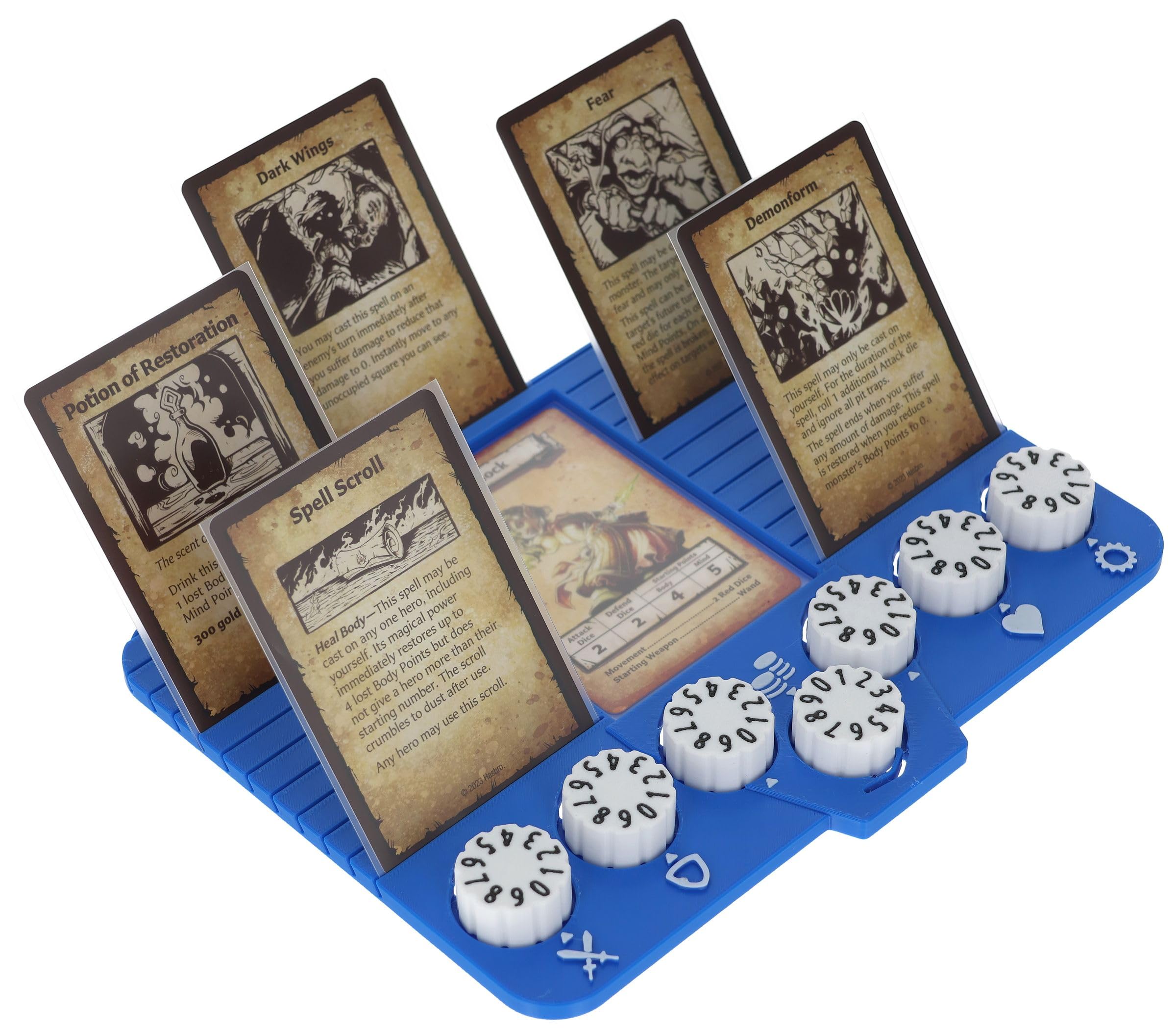 Feldherr Dashboard with counters compatible with HeroQuest (2021) - Game aid for sorting cards and improved character management on the tabletop