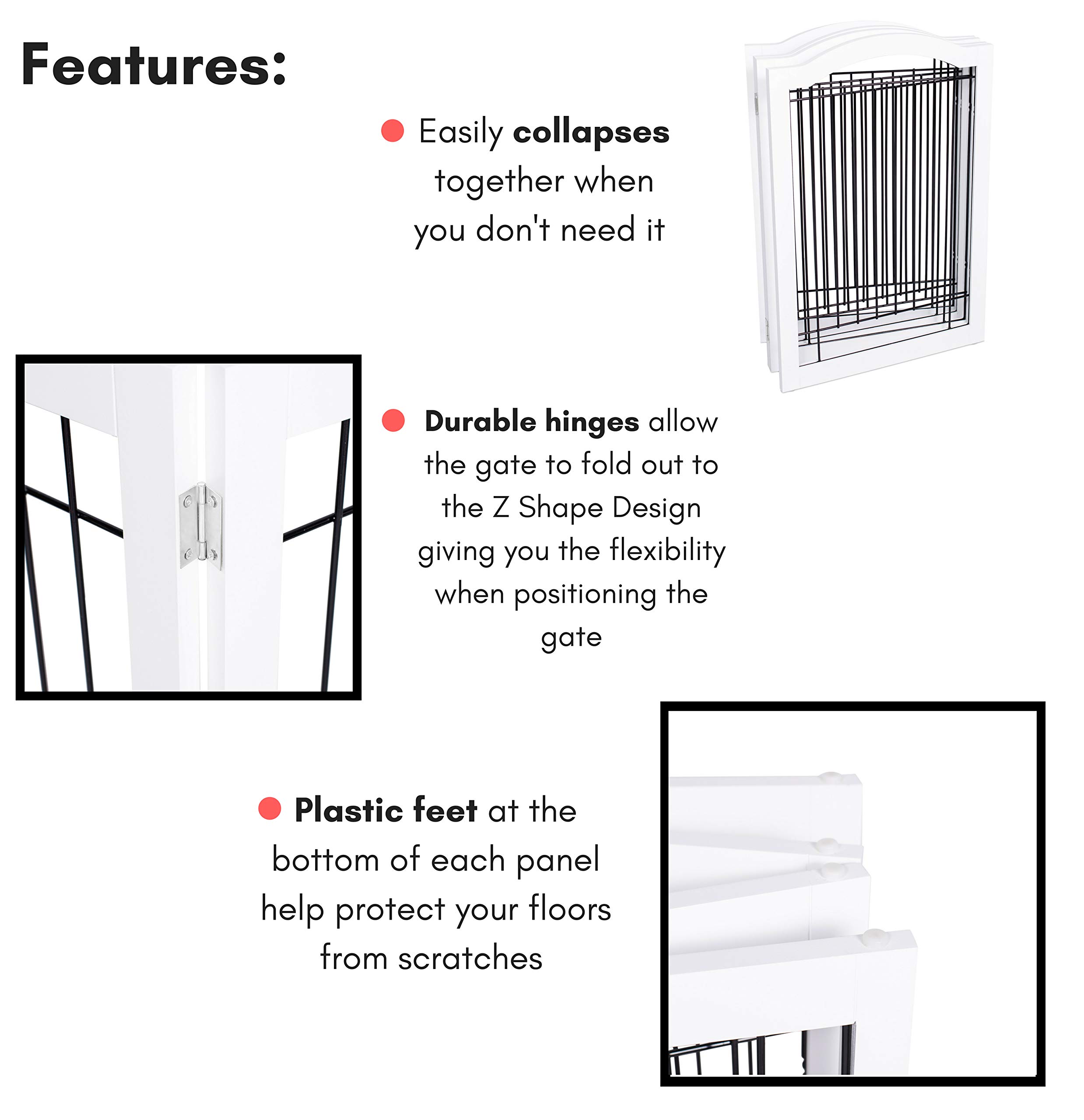 Best Wire Dog Gate with Arched Top 3 Panel 30 Inch Tall
