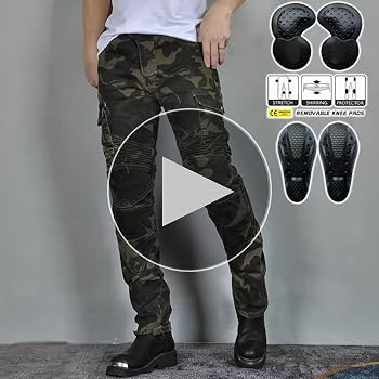 Amazon.com: Men's Motorcycle Riding Pants Multi-Pocket Cargo