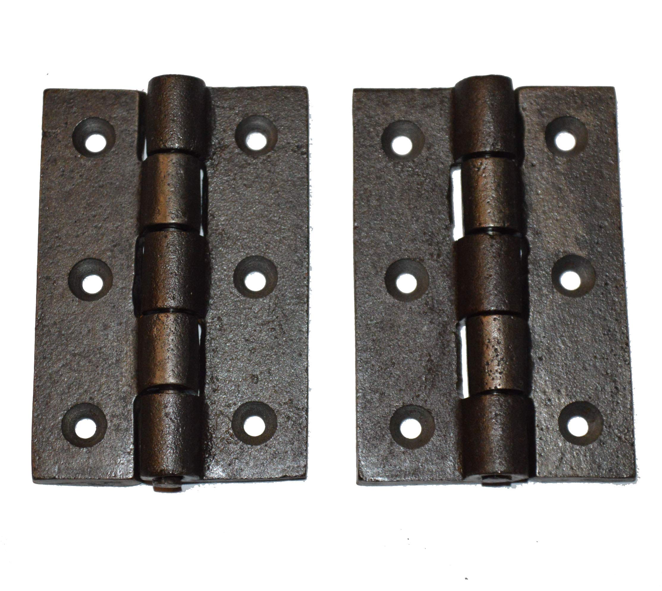 Originalforgery A Pair Of 3 X 2-1/4 Butt Hinges In Cast Iron By