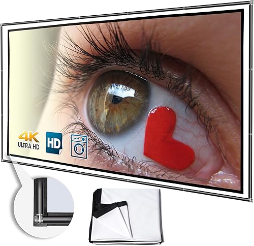 Pantalla de proyector plegable de 120 pulgadas con marco de poste combinado 169 HD 4K antiarrugas portátil de doble cara pantalla de proyección