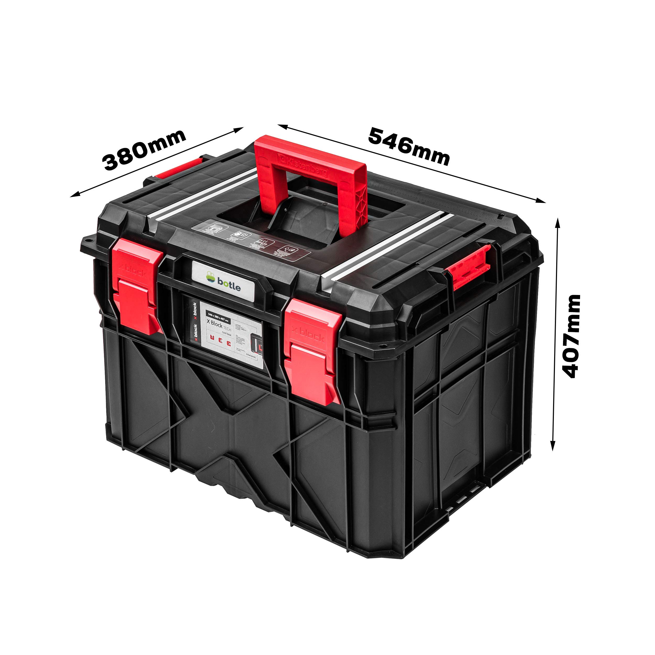 Caisse à outils en plastique noire XXL