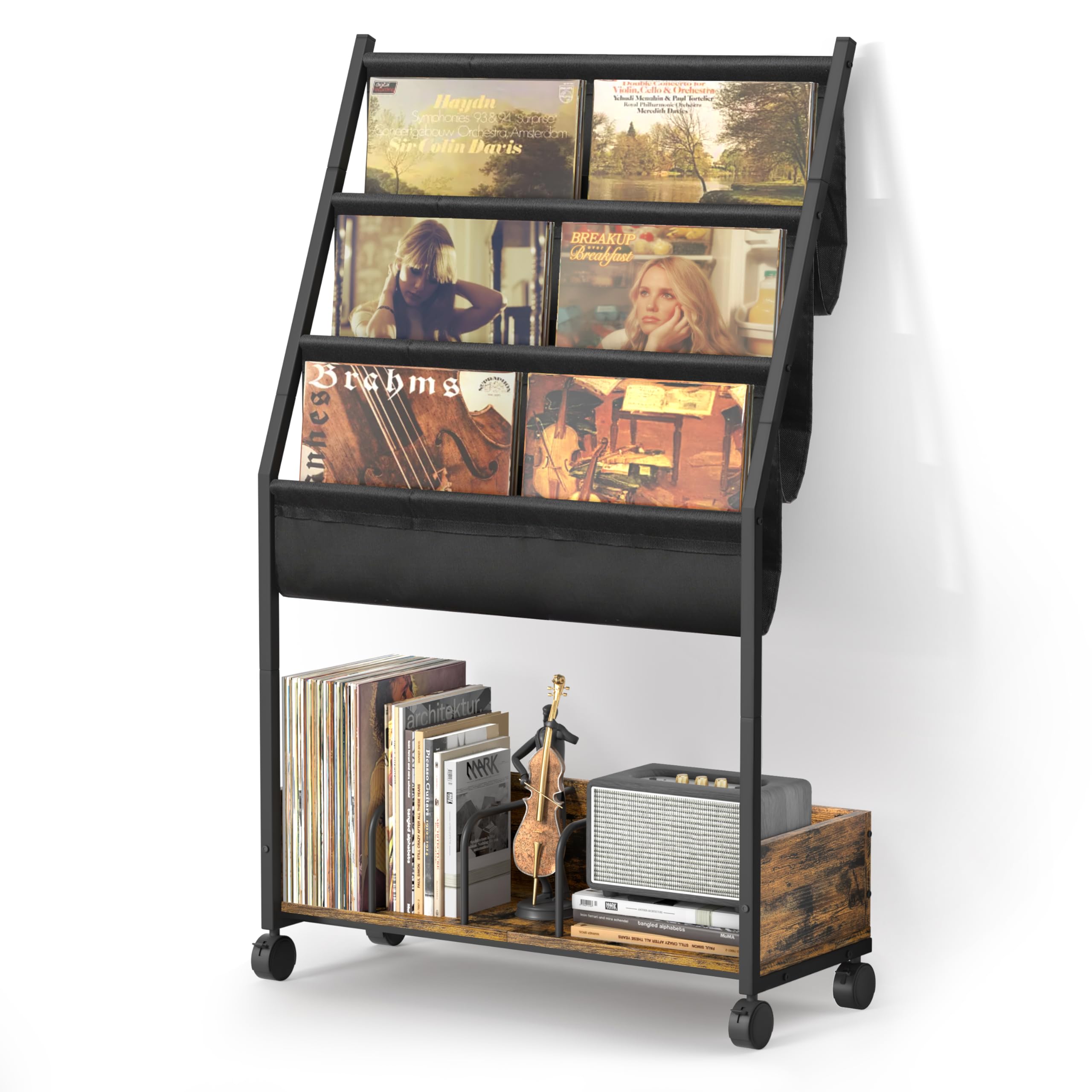 NewGround Designs Espositore LP, display in vinile, supporto per dischi in vinile, decorazione da 12