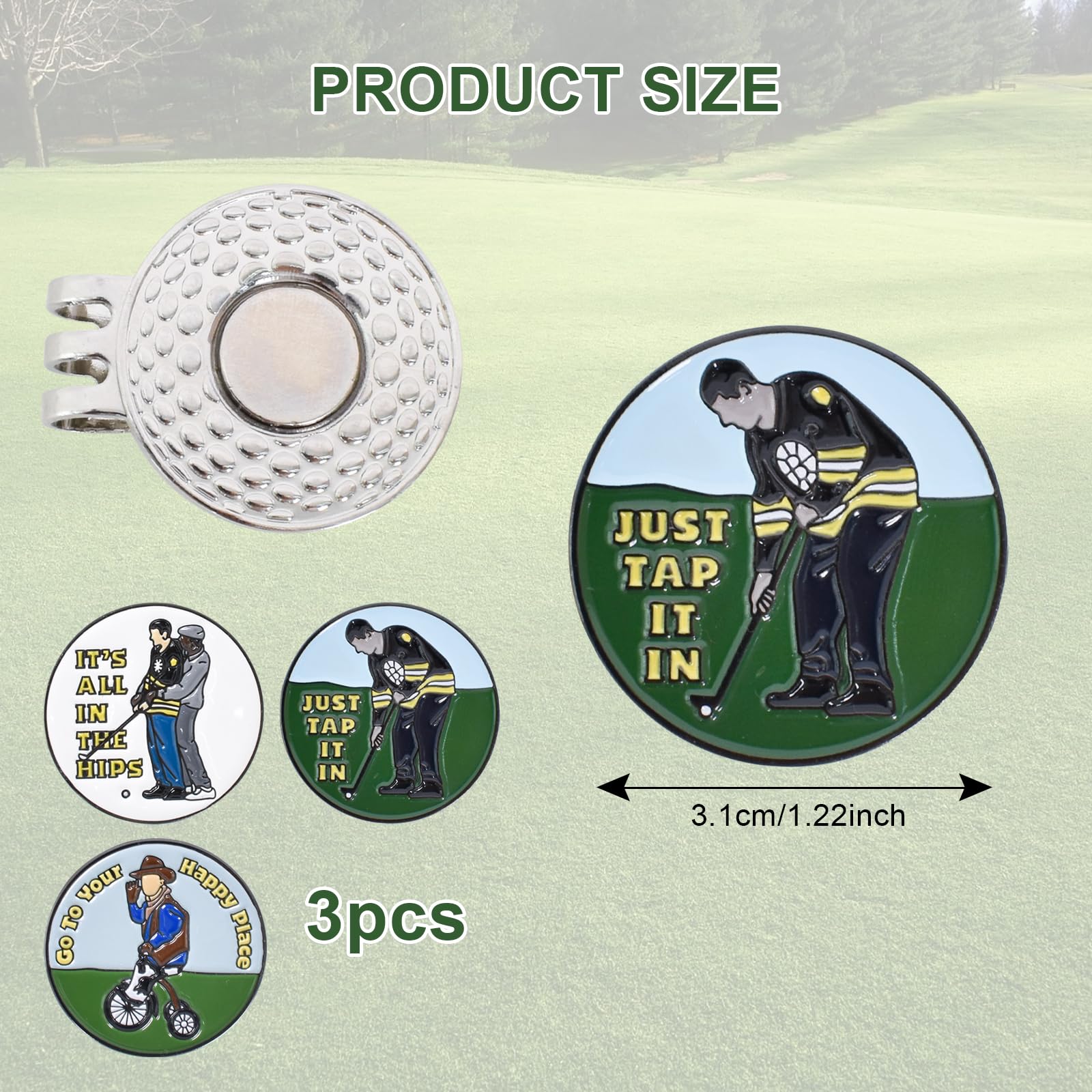 Marcador de Pelotas de Golf con Clip de Sombrero Magnético, Clip para Sombrero de Golf con Marcador de Bola Magnético, Marcador de Golf Metal Clip Magnético