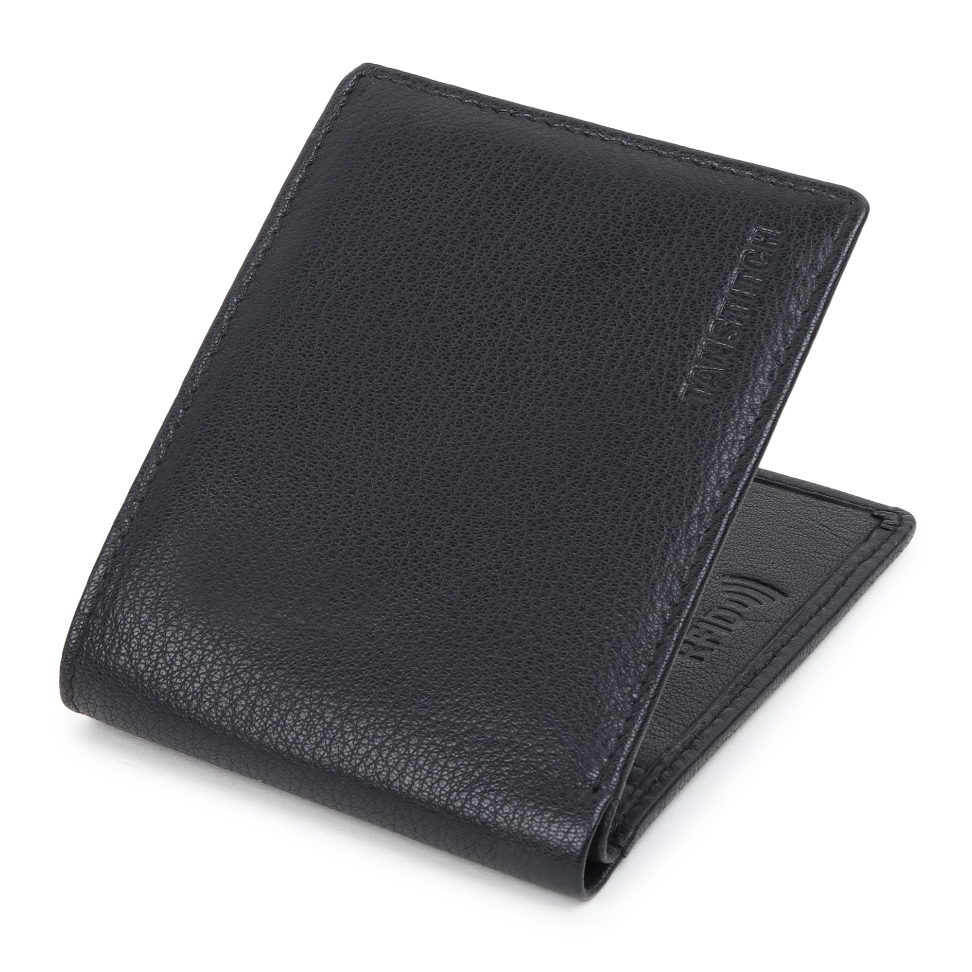 Classic Leather Wallet for Men Bifold Wallet Suitable for Carrying Cash,Holding Cards,Organizing Receipts,Travel Companion(Color-Black), Black, Casual
