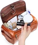 Toiletry Bag Men Leather Toiletry Bag for Men Mens Toiletry Bag for Shaving Kit Mens Toiletry Travel Bag Organizer Trousse De Toilette Voyage Homme Travel Dopp Kit (Toiletry Bag Men(Brown))