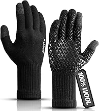 Rahhint Merino Wool Thermal Winter Gloves for Men Women, Touch Screen Gloves Anti-Slip Gloves with Napping Lining Keep Hand Warm Soft Gift