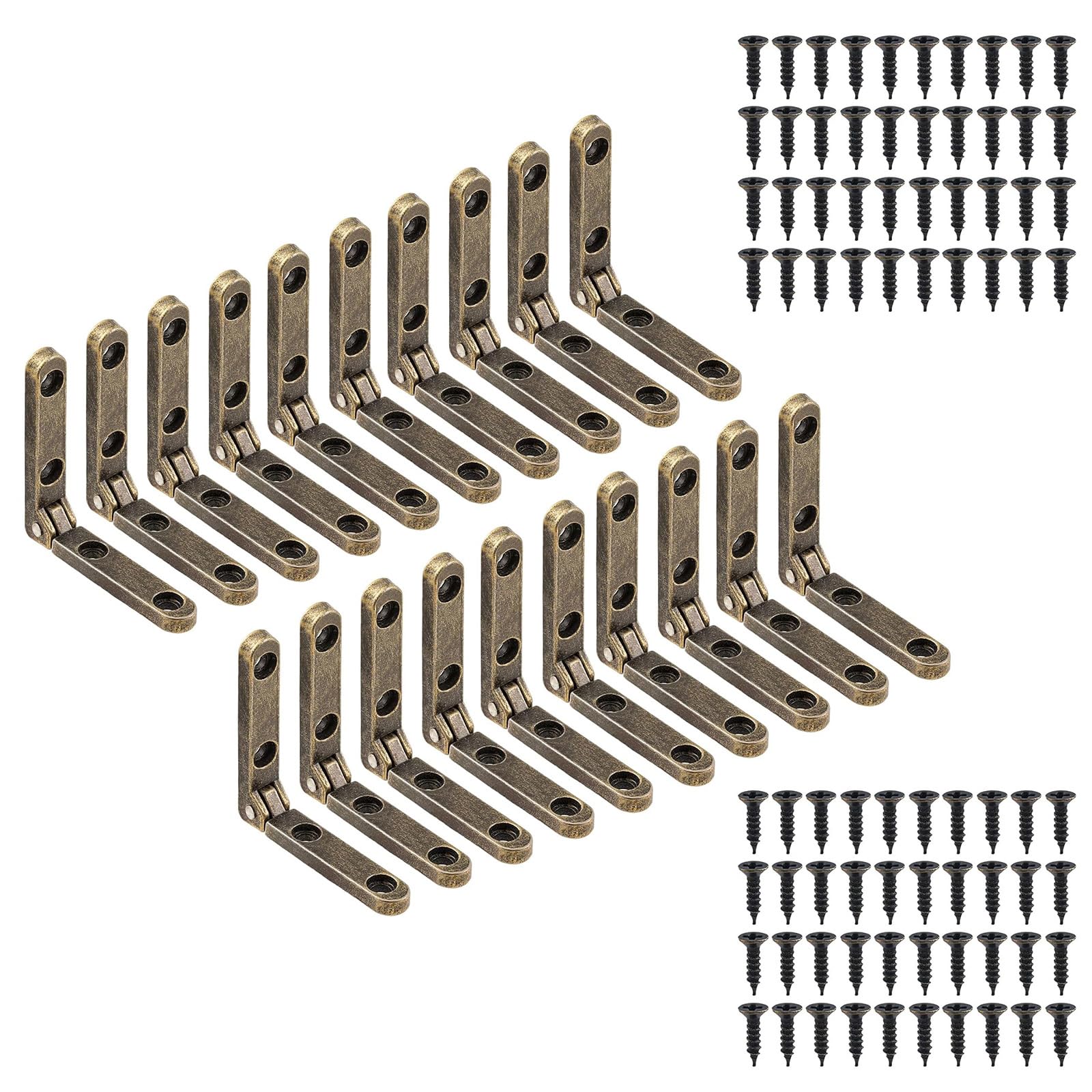 Kaeltsyn Bronze Strong Metal Cabinet Hinges Heavy Duty Small Stable Hinge Suitable For Wooden Boxes & Miniature Projects Erosion Metal Easy To Use For Cases Storage & Model Making