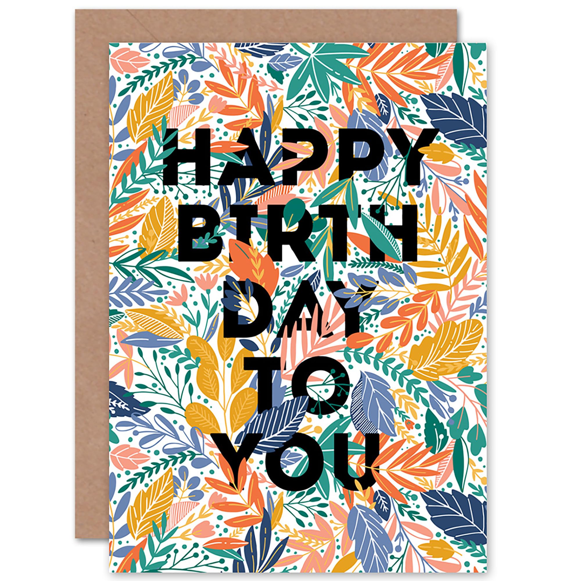 Wee Blue Coo Birthday Woven Floral Typography To You Greeting Card With Envelope Inside Premium Quality
