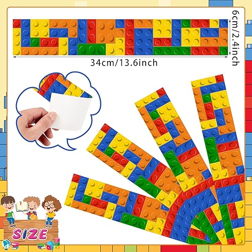 Miniatura 2 de Sherr Bloque de construcción para tablón de anuncios, bordes coloridos para el aula, para tablón de anuncios, escuela, guardería, habitación,