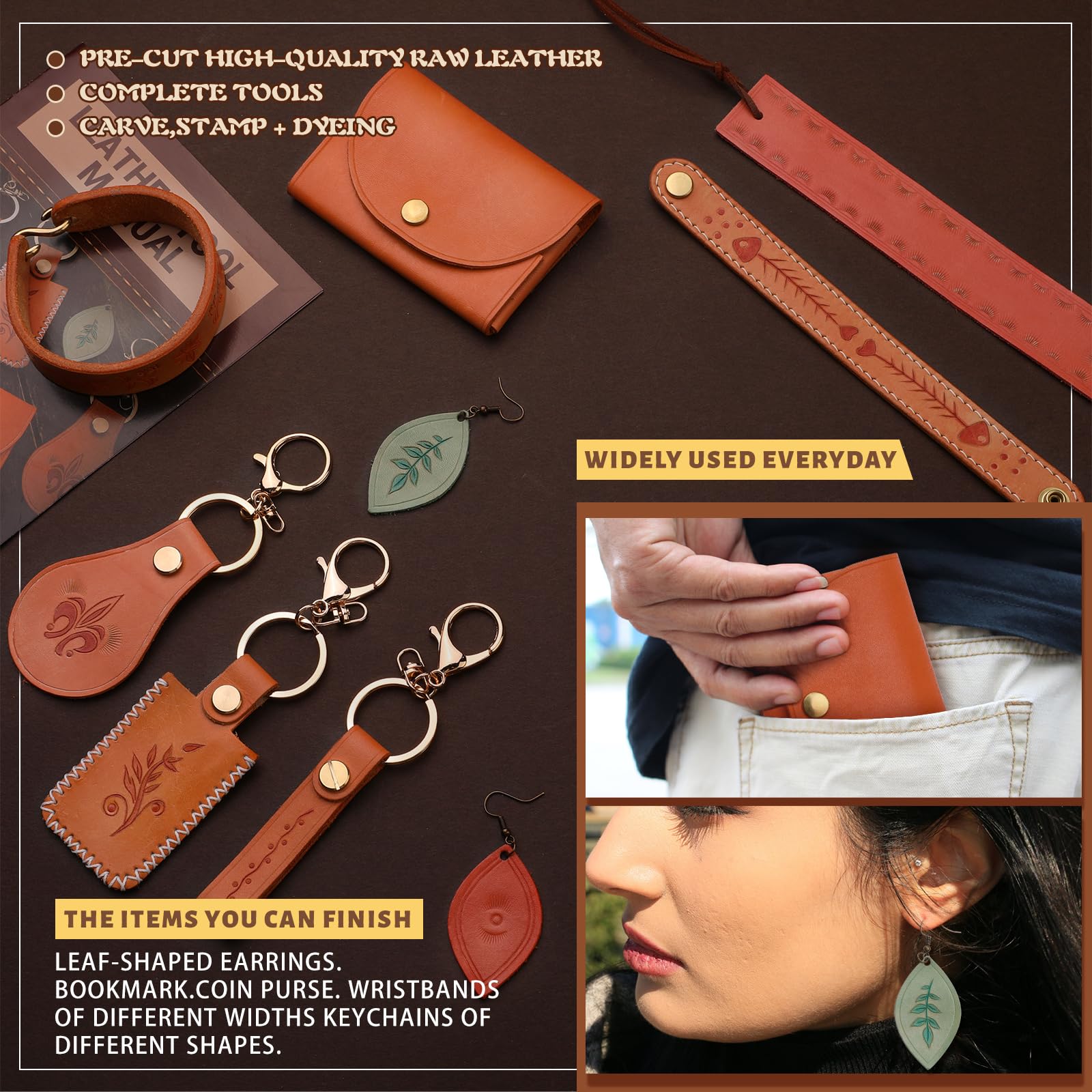 Leather Crafting Kit - Beginner Tools & Supplies -5 Leather Crafting Kit - Beginner Tools & Supplies -5