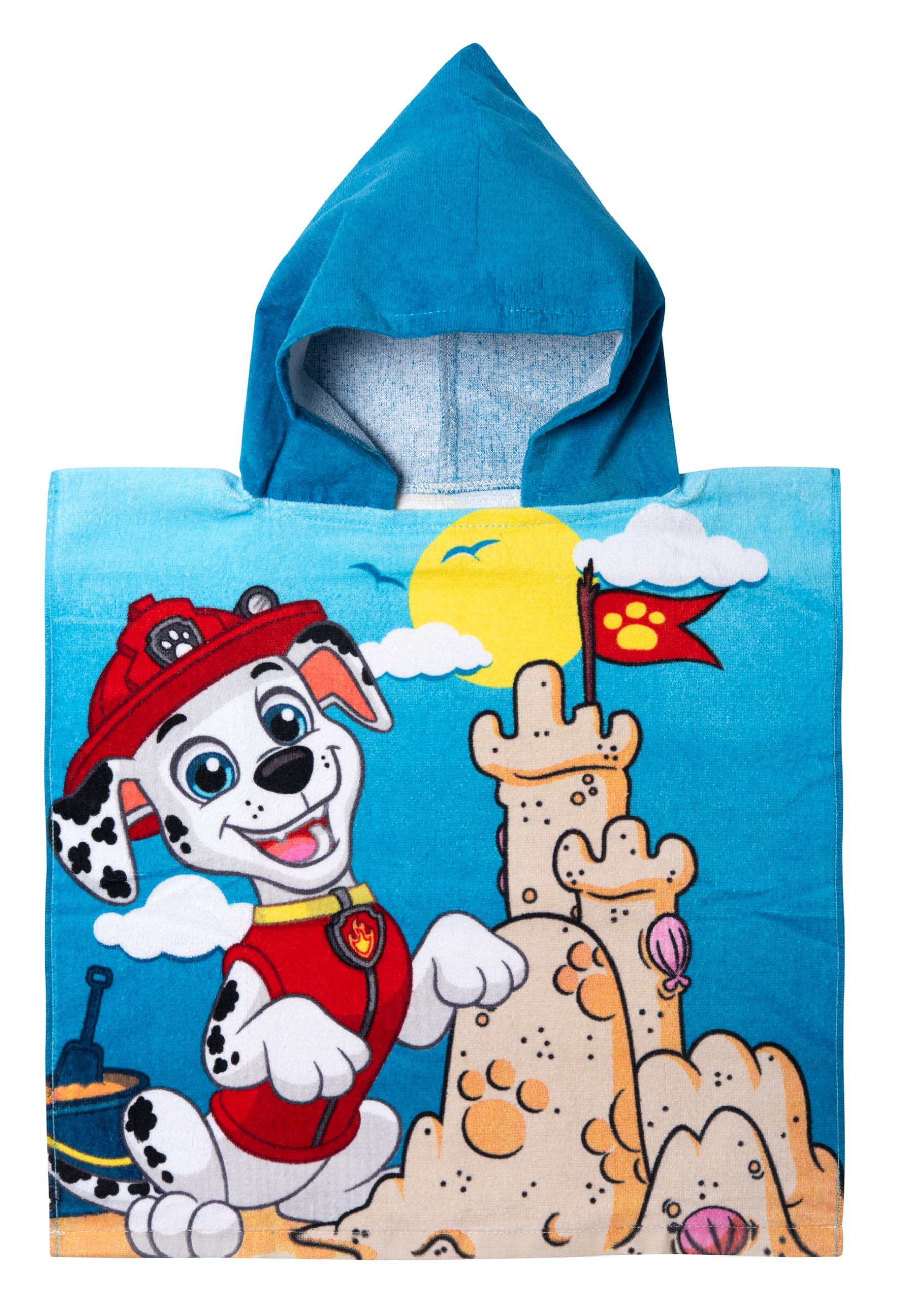 United Labels Paw Patrol Badponcho voor meisjes, kleurrijk, Skye, 50 x 100 cm, 100% katoen, kinderbadhanddoek met capuchon, handdoek poncho, Meerkleurig, One size