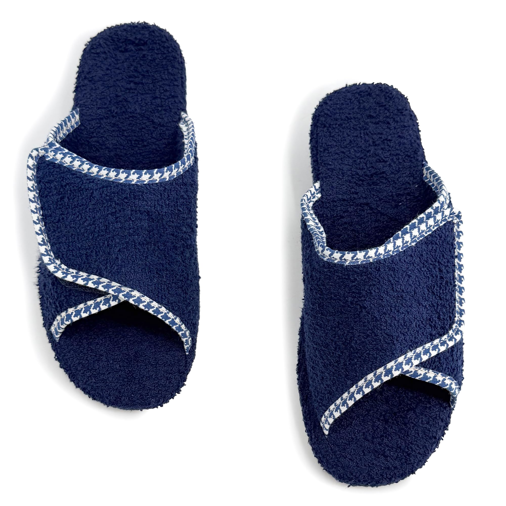 Zapatillas Casa Mujer Cuña con Rizo de Toalla Punta Abierta Chinelas con Cierre Adhesivo para Pies Hinchados Sandalias Suela Corcho