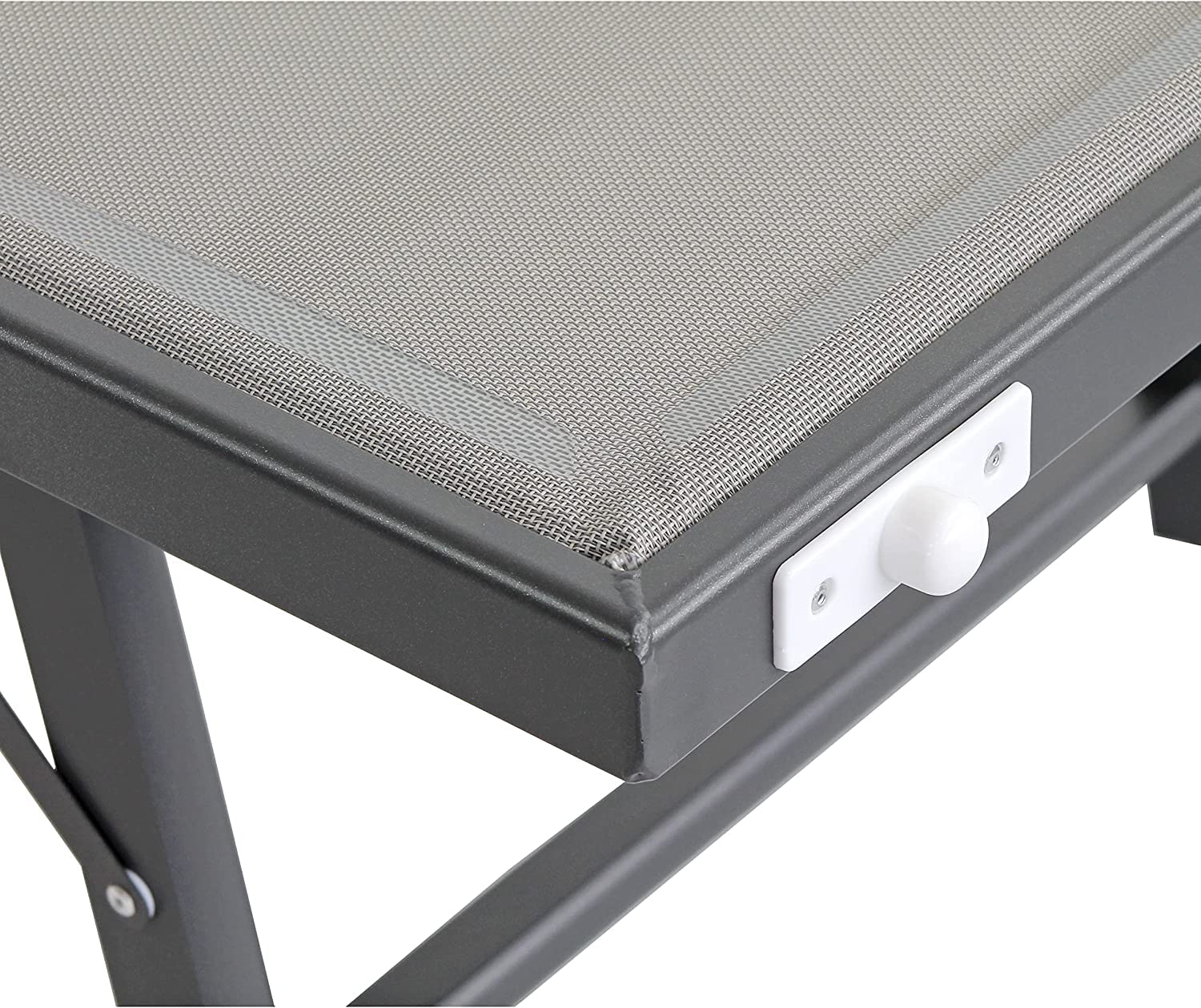 Estosa - Lettino prendisole con struttura in alluminio colorata e textilene, robusto e leggero, adatto per stabilimenti balneari, piscine, giardini, terrazze (Grigio/alluminio grigio PACCO DOPPIO)