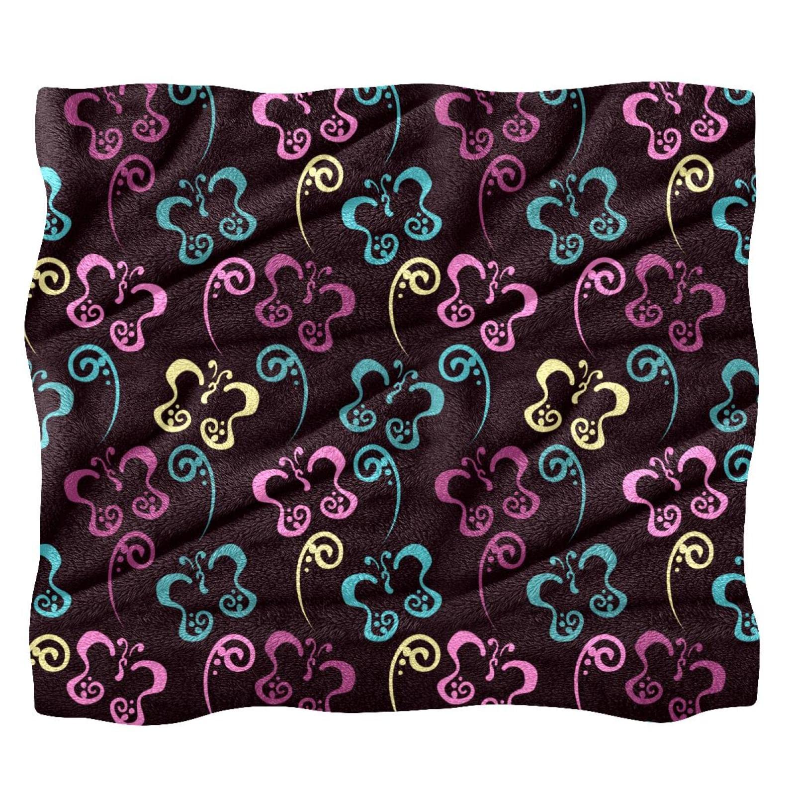 Couverture polaire douce grand confort lit imprimé papillon chic