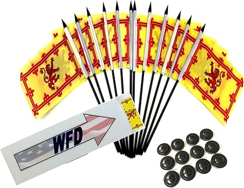 Miniatura 96 de Una docena de banderas y bases de escritorio Nauru, 12 banderas de poliéster en miniatura para oficina y pequeñas con 12 soportes negros Banderas