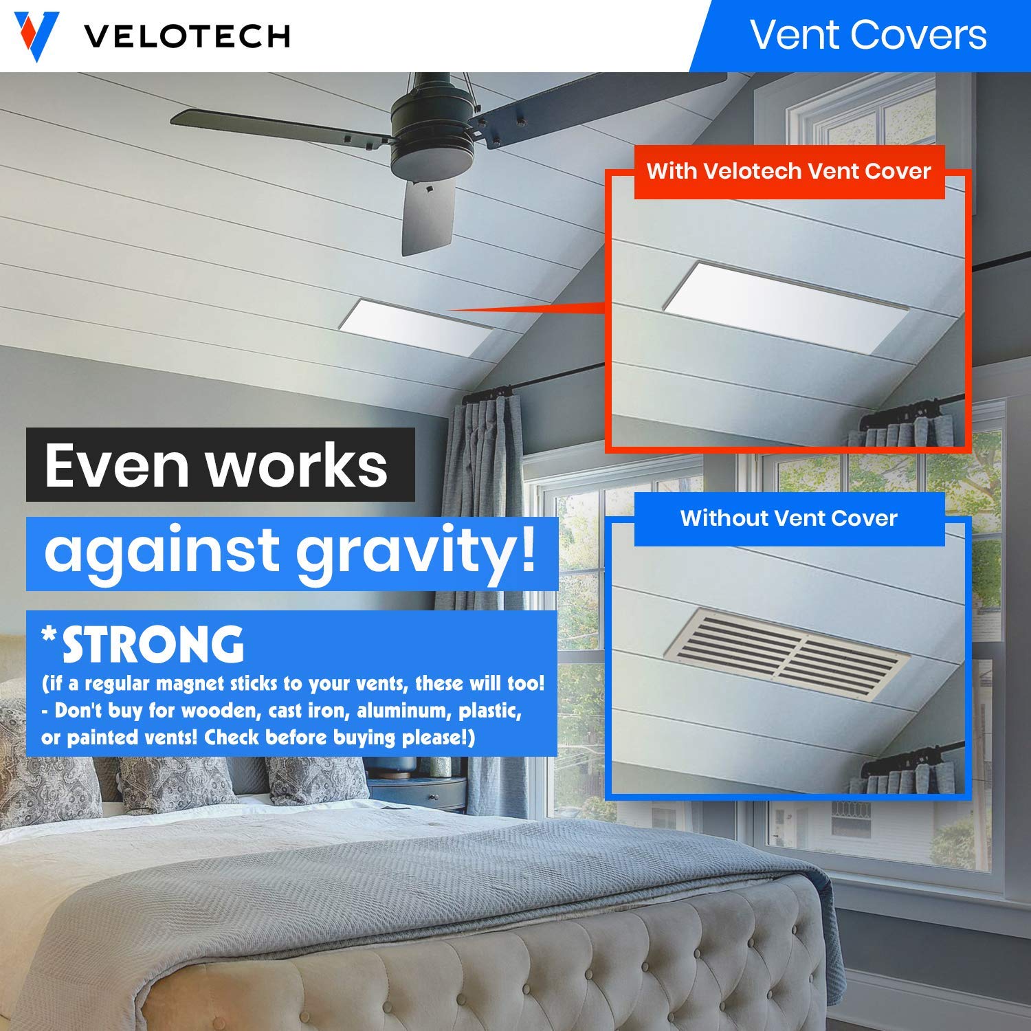 Buy VeloTech Vent Cover 4Pack for Steel Registers 12" X 5.5" 2MM