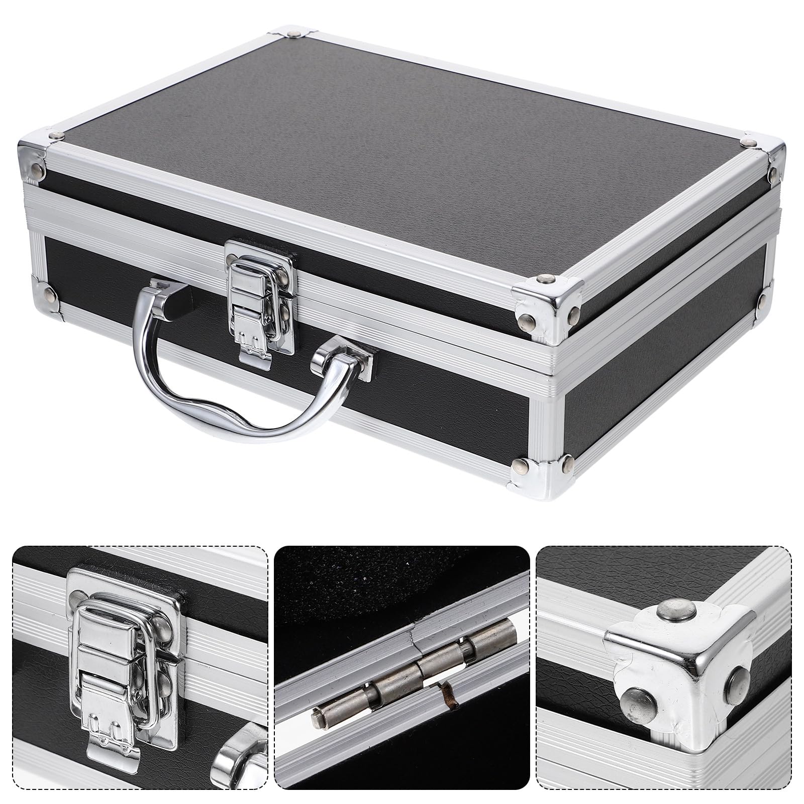 Healeved Valigetta in Lega di Alluminio Compatta 23X16X7 CM Maniglia Ergonomica Custodia Rigida Multifunzionale per Utensili e Strumenti Resistente Agli Urti per Uso Professionale e