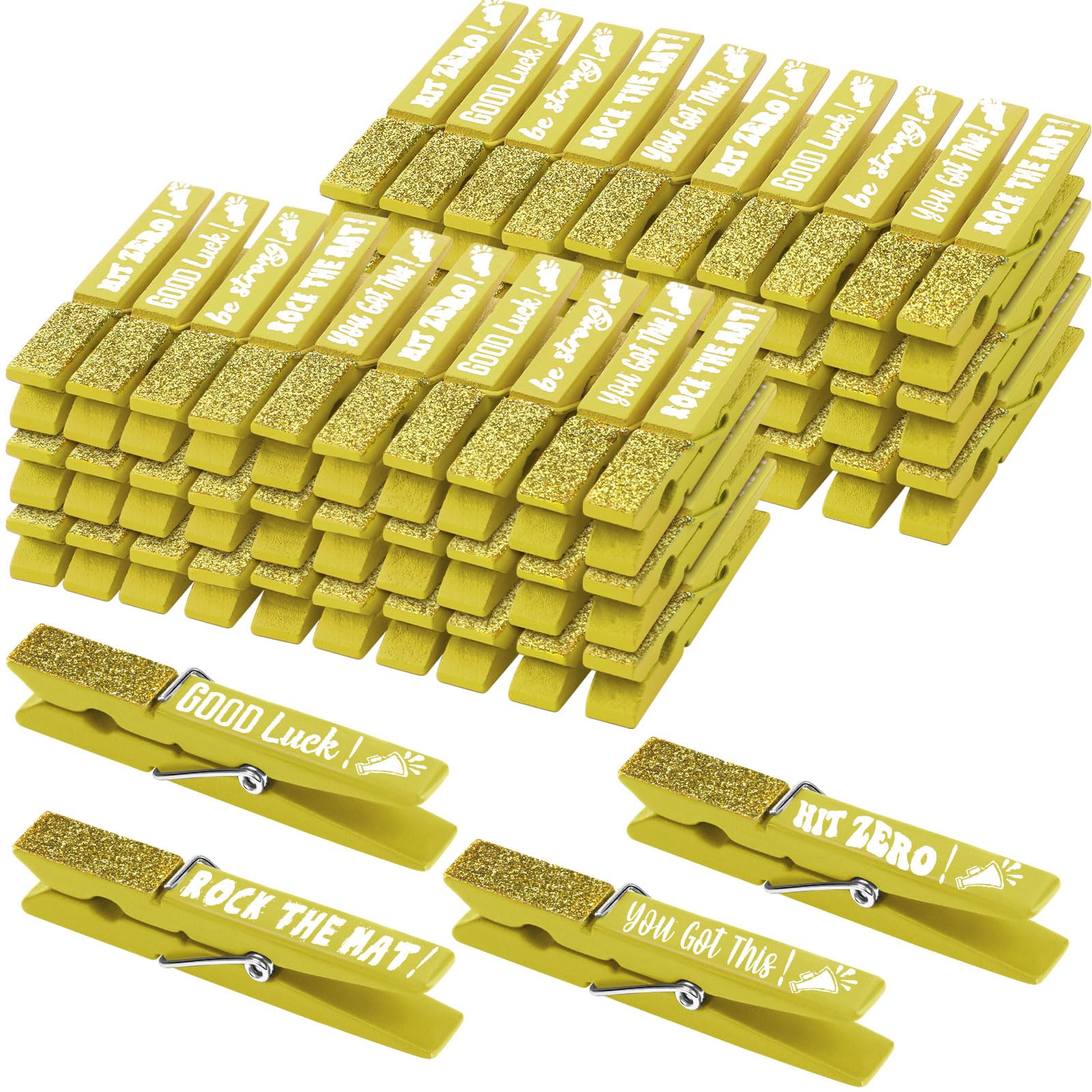 Kigeli 60 Pcs Spirit Clips Cheer Pins Cheerleader Gifts Clothes Pins For Backpacks Competition Glittered For Team Cheer Gifts Stuff Supplies Party